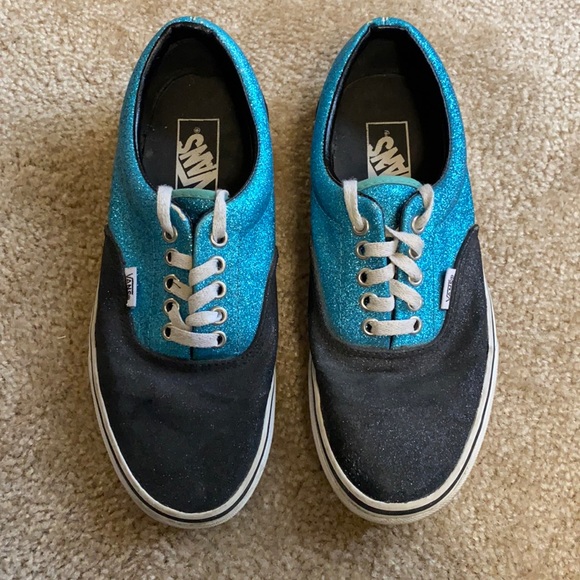 Vans w/ blue & black glitter - Picture 2 of 10